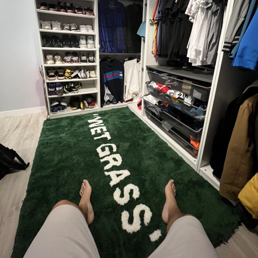 Wet Grass Rug – Green Grass Classic Handmade Flocked Area Rug – Hypebeast Hom…