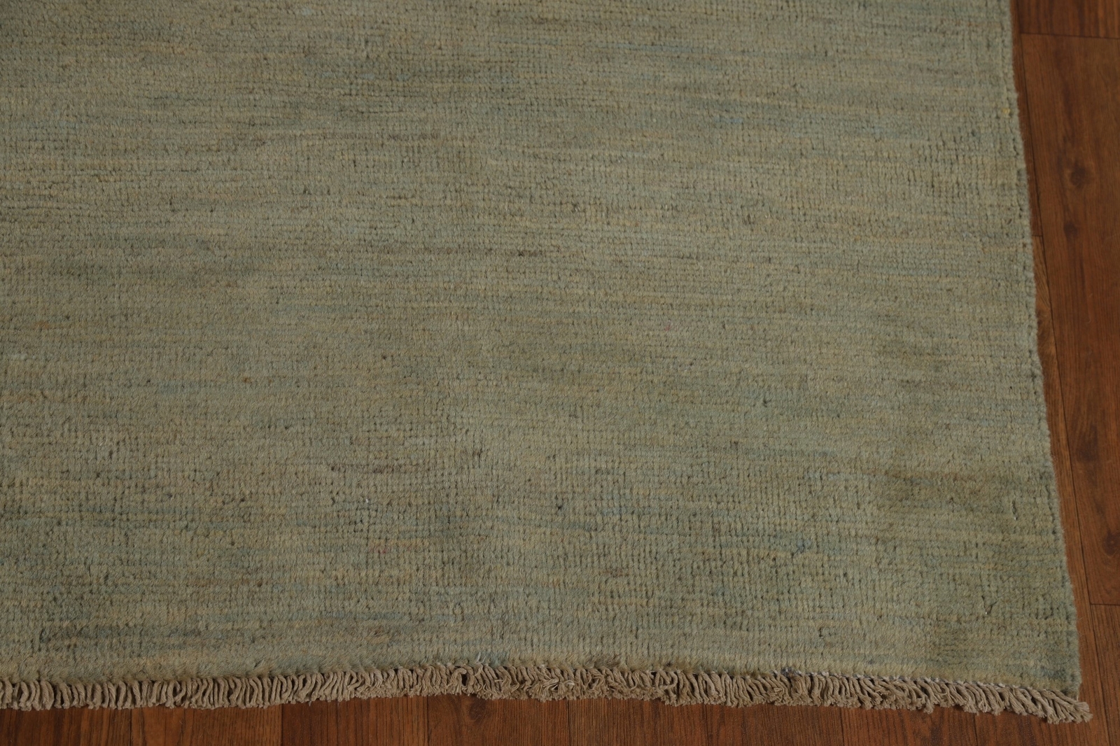 Trendy Gabbeh Solid Green Wool Modern Accent Rug Contemporary Rug 5×6 ft