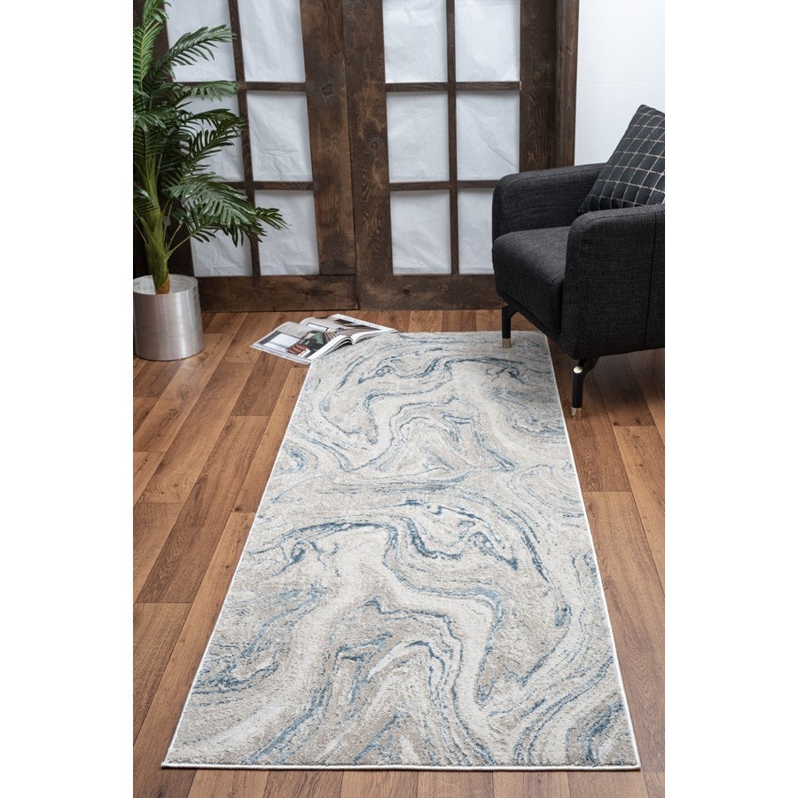 Conrad Home Concepts 2’7” x 7’3” Runner, Beige Abstract/Marble – CNC60102-7