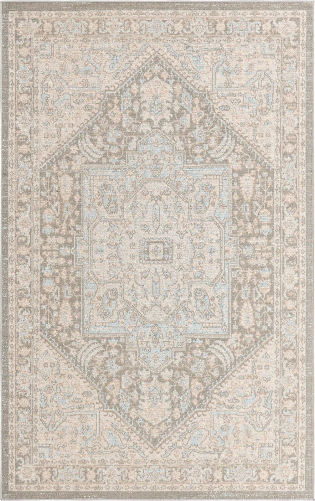 Unique Loom Whitney Collection Area Rug – 4 1 X 6 1 Rectangle Cloud Gray/ Ivory