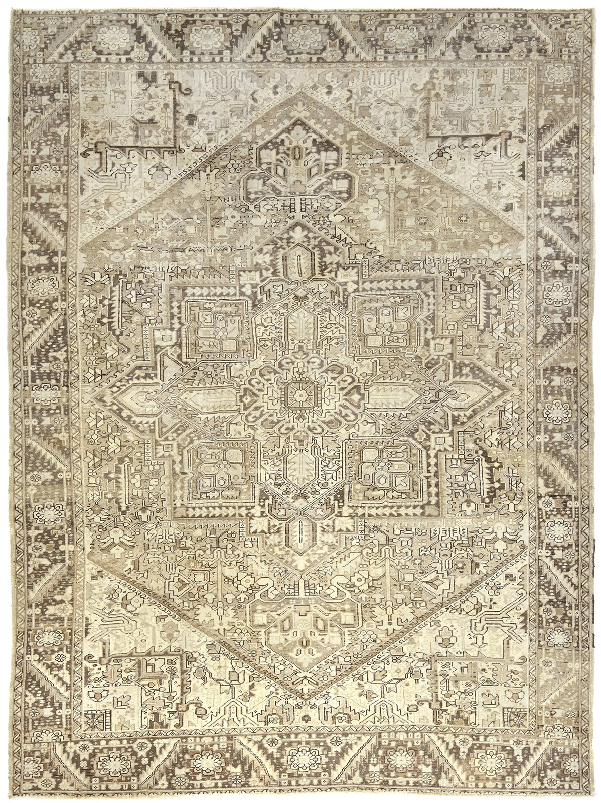Muted Floral Distressed Design 10X13 ft Vintage Oriental Rug Dining Room Carpet