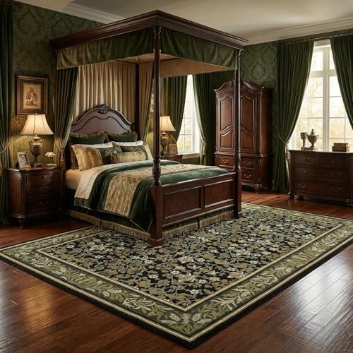 5×7 Washable Area Rugs for Living Room, Boho Vintage Rug Non Slip Low Pile