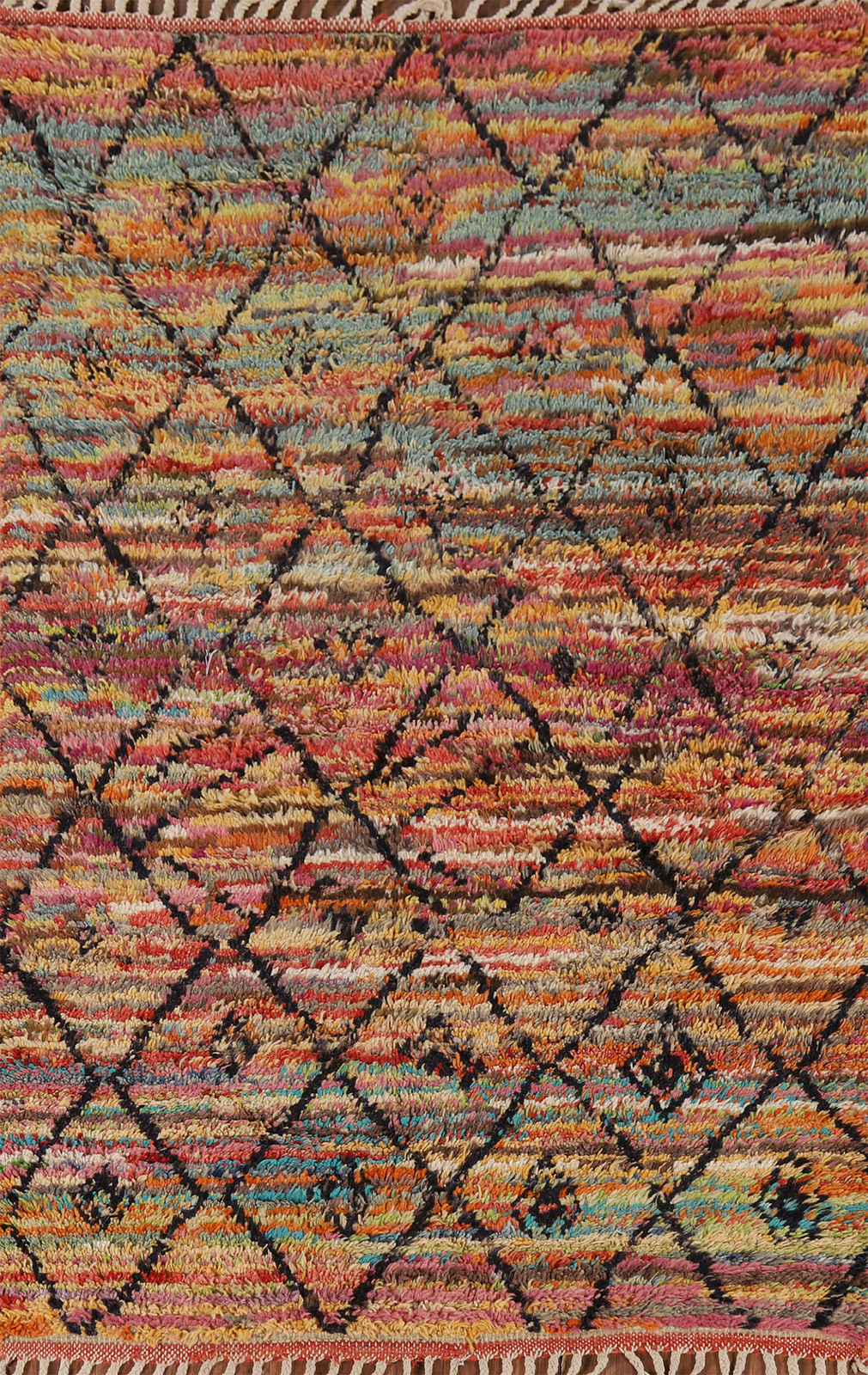 Luxury Hand-Knotted Contemporary Moroccan Wool Accent Rugs 4×7 ft