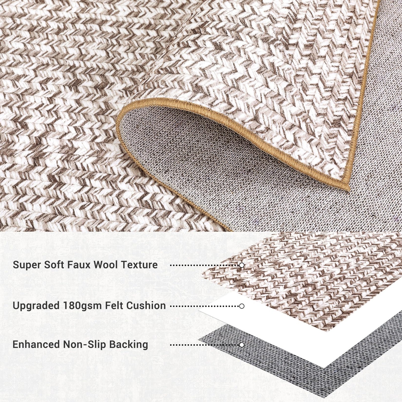 Milleloom Hallway Runner Rug 2X10 Washable Runner Rug Braided Print Non Slip