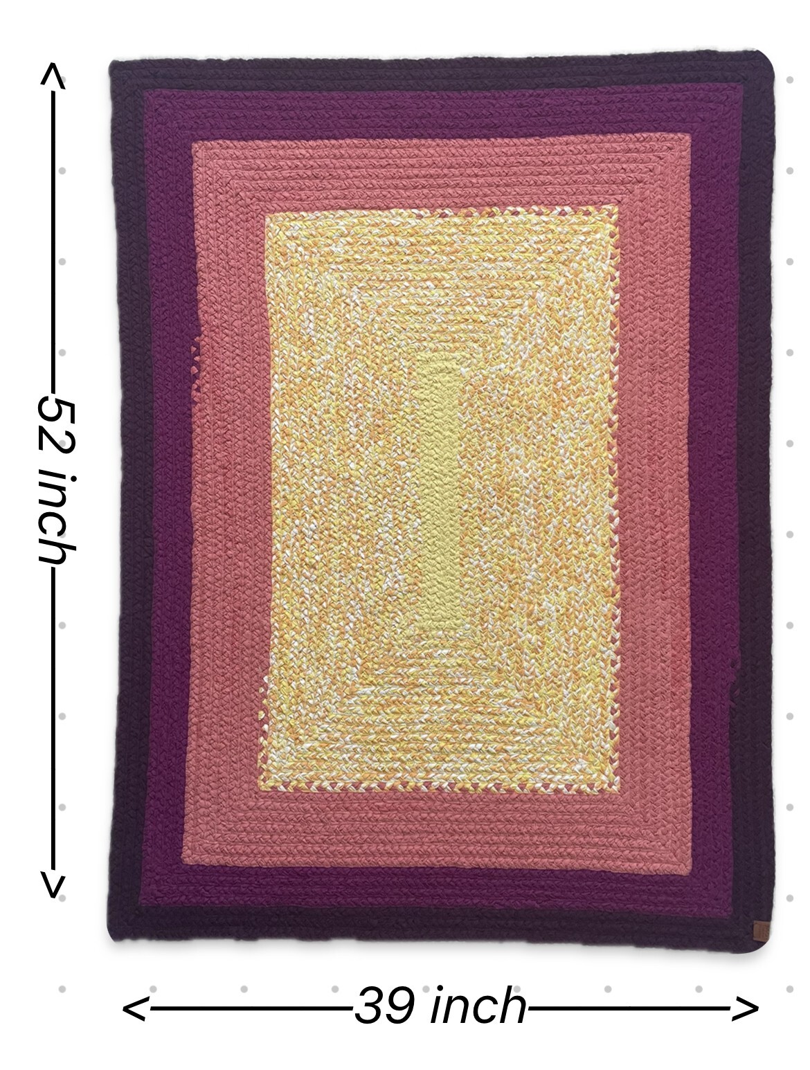 100% eco-friendly Hand-braided Cotton Rug vibrant colors ideal for your home