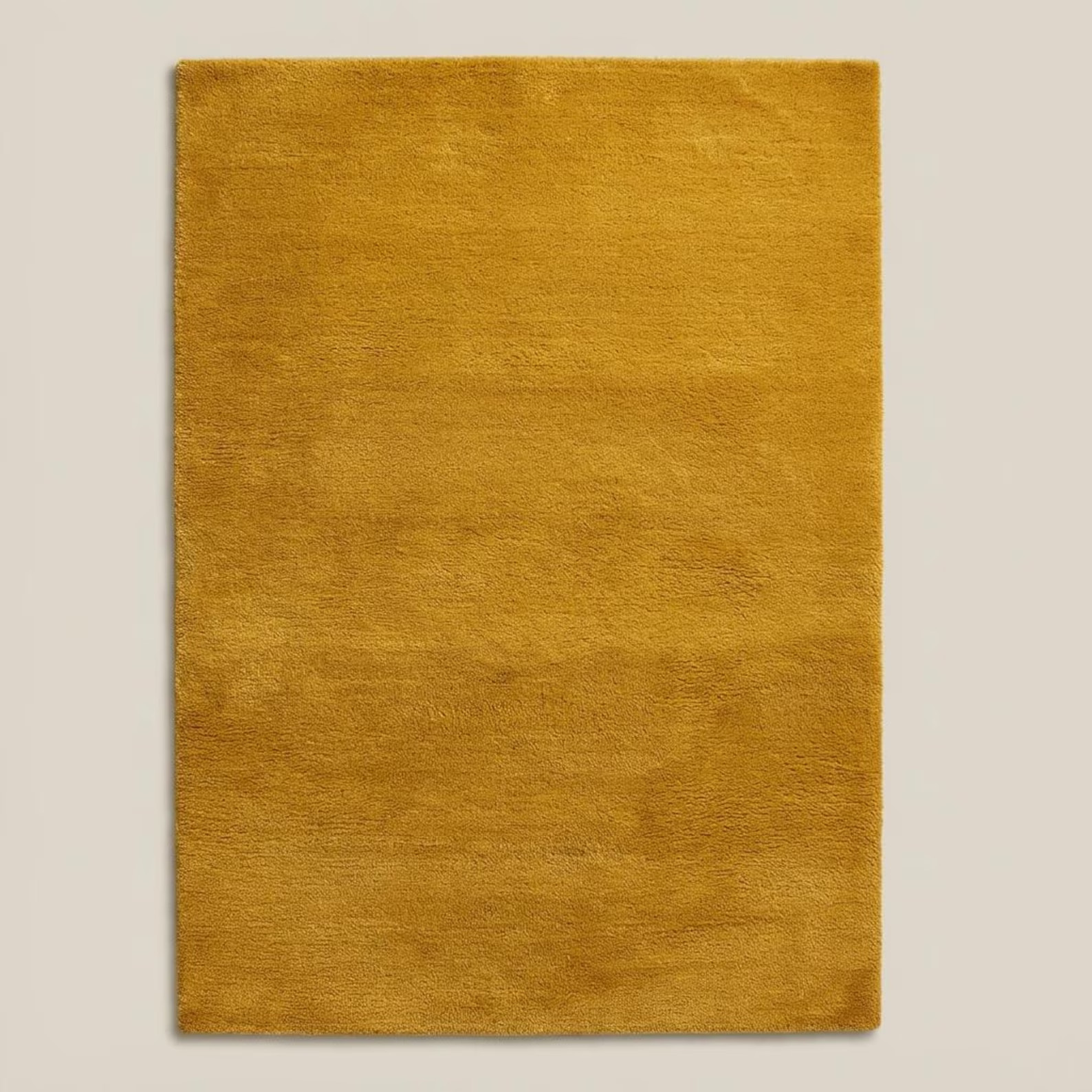 Mustard Yellow Wool Rug Plain Solid Modern Abstract Rug – Hand Tufted Wool Area