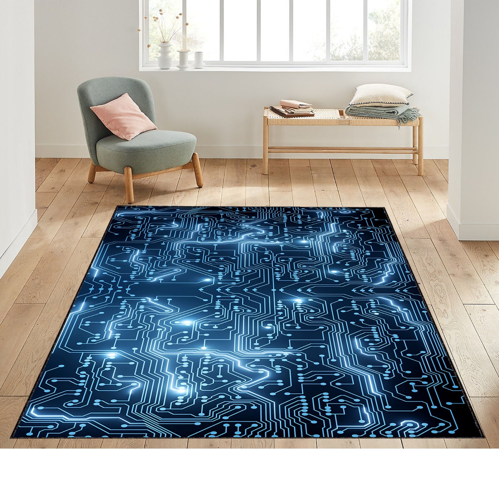 Seamless Circuit Board Rug, Electronic Circuit Pattern, Electronic, Circuit Boar