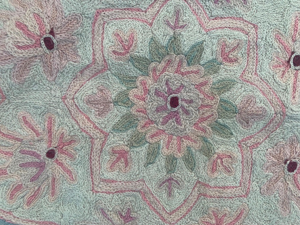 Vintage French Style Medallion Design Aubusson Needlepoint Rug 3×5 ft Free Ship
