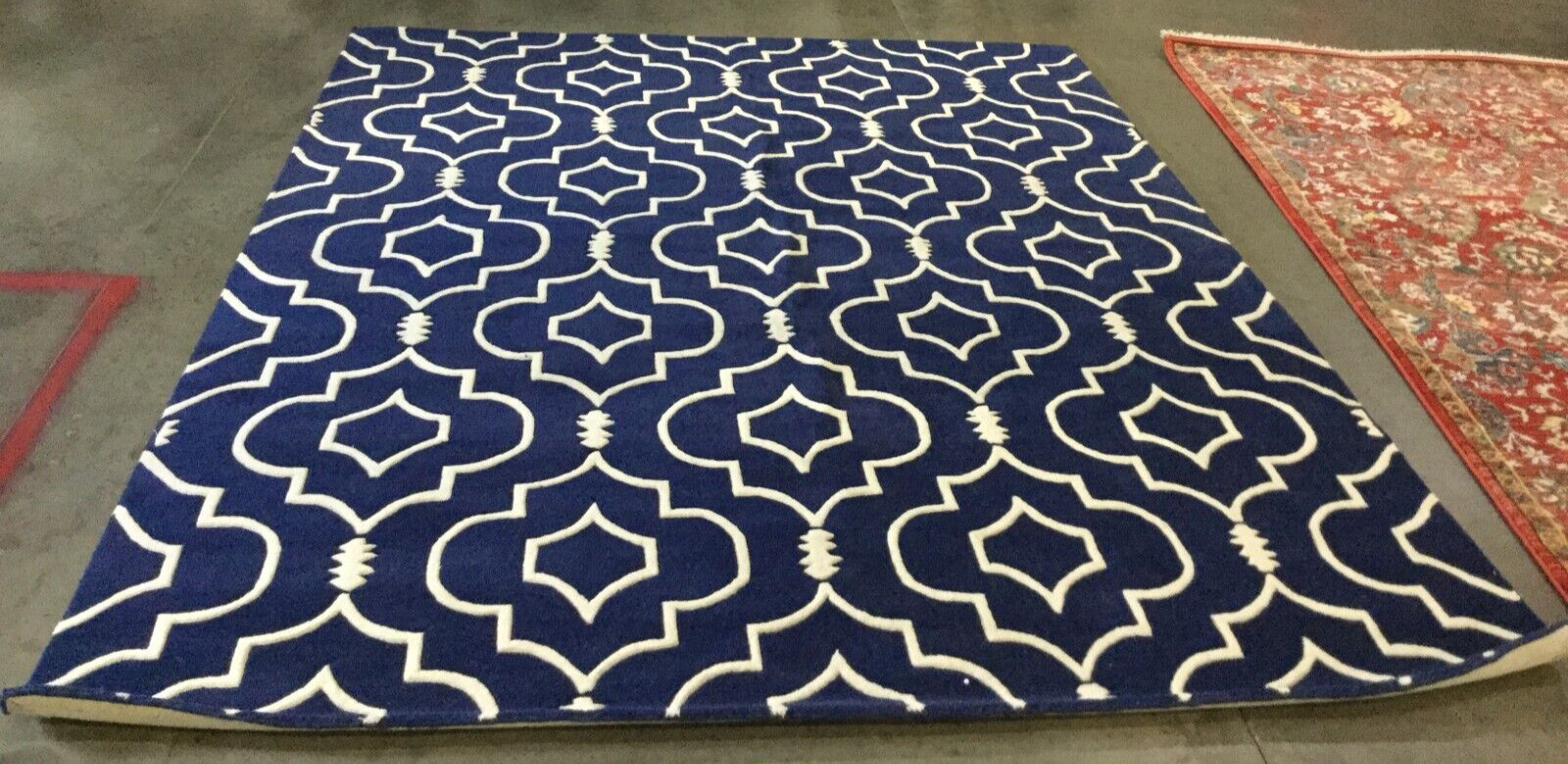 DARK BLUE / IVORY 8′ X 10′ Damaged Rug, Reduced Price 1172659539 CHT736C-8