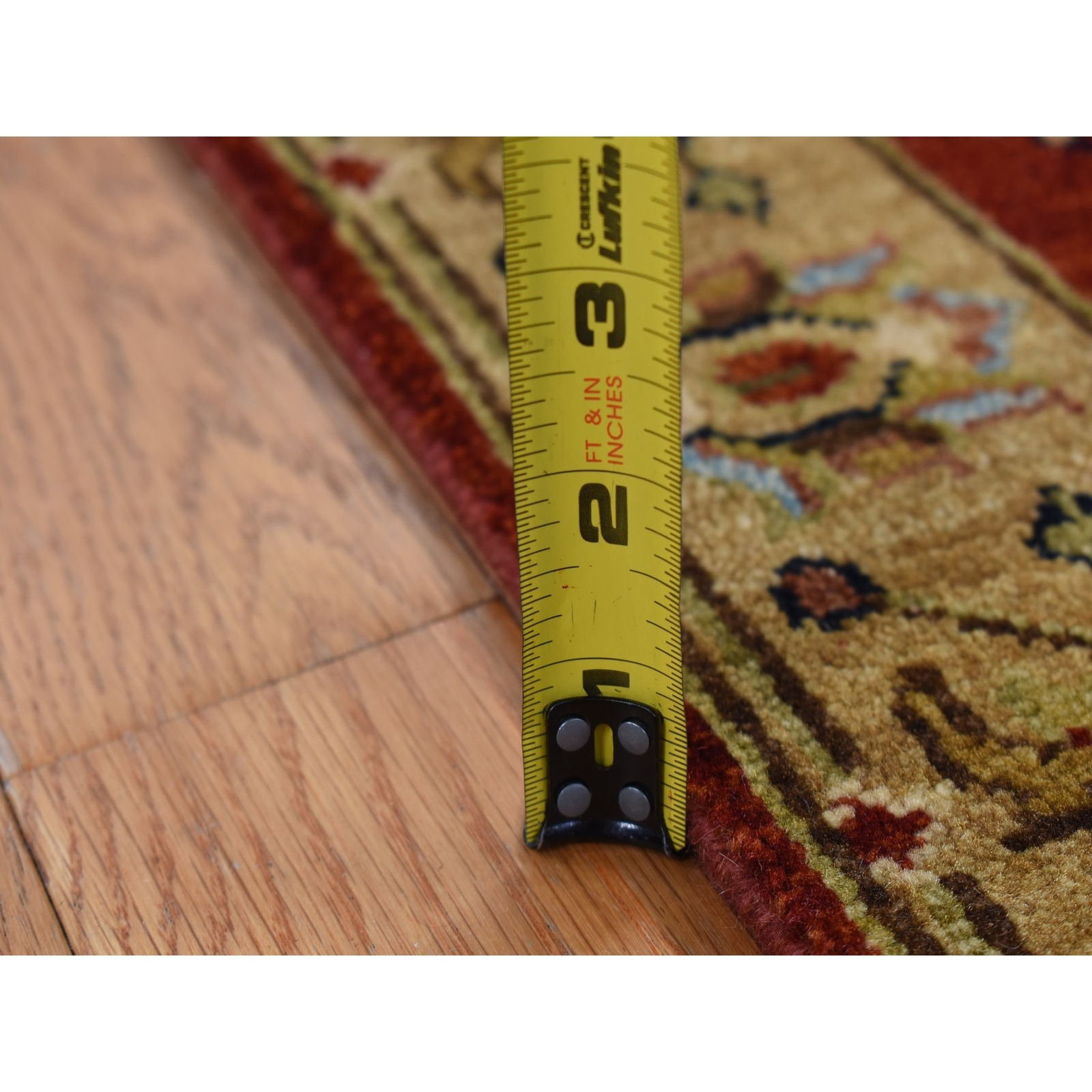2’7″x19’10” Brick Red Hand Knotted XL Runner Karjihooz Design Wool Rug R67079
