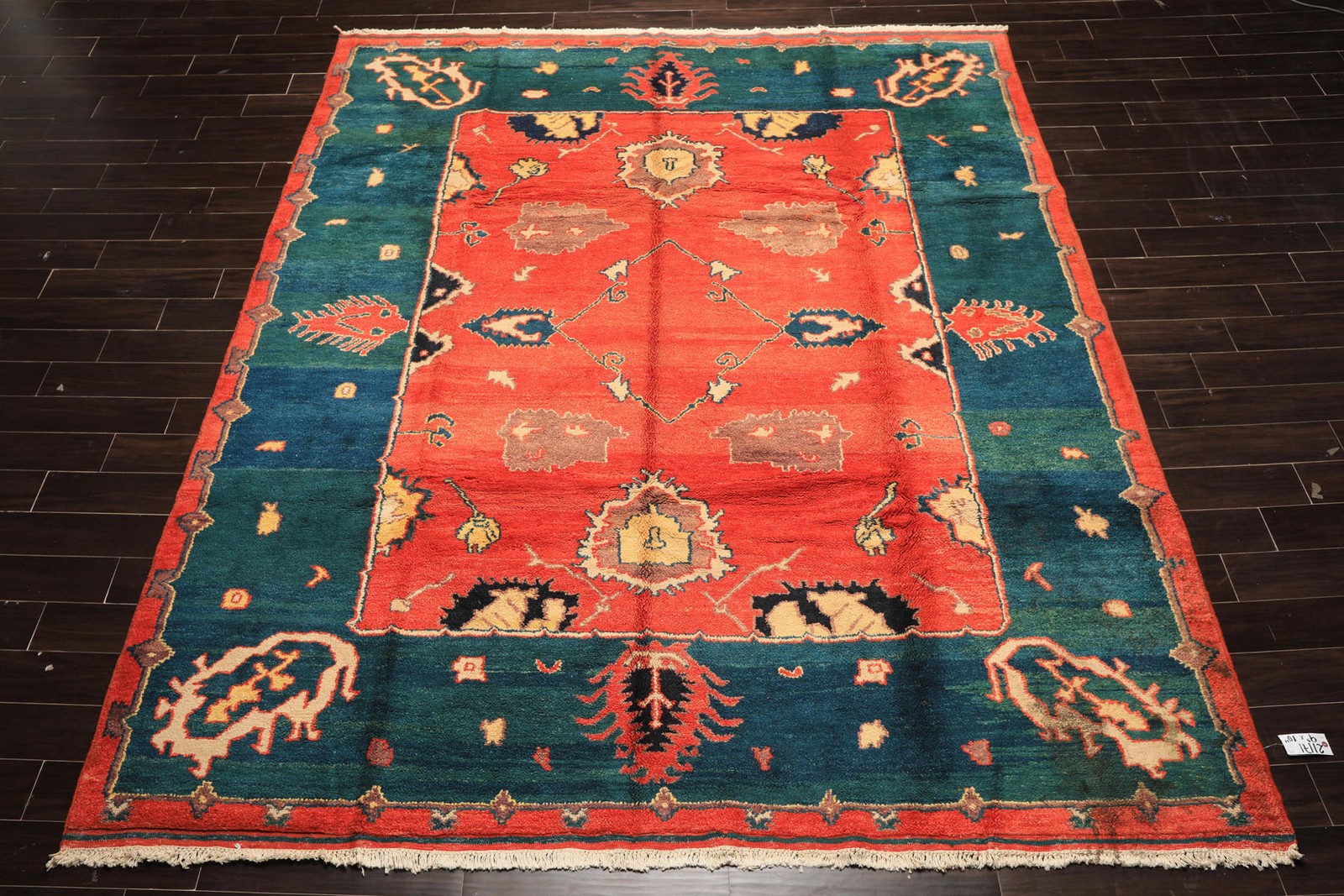 Authentic Turkish Oushak Vegetable dye Area Rug 9’3″x10’11” Hand Knotted Wool