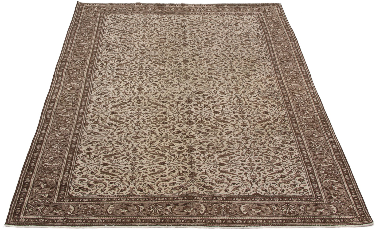 Vintage Hand-Knotted Area Rug 6’5″ x 9’3″ Traditional Wool Carpet