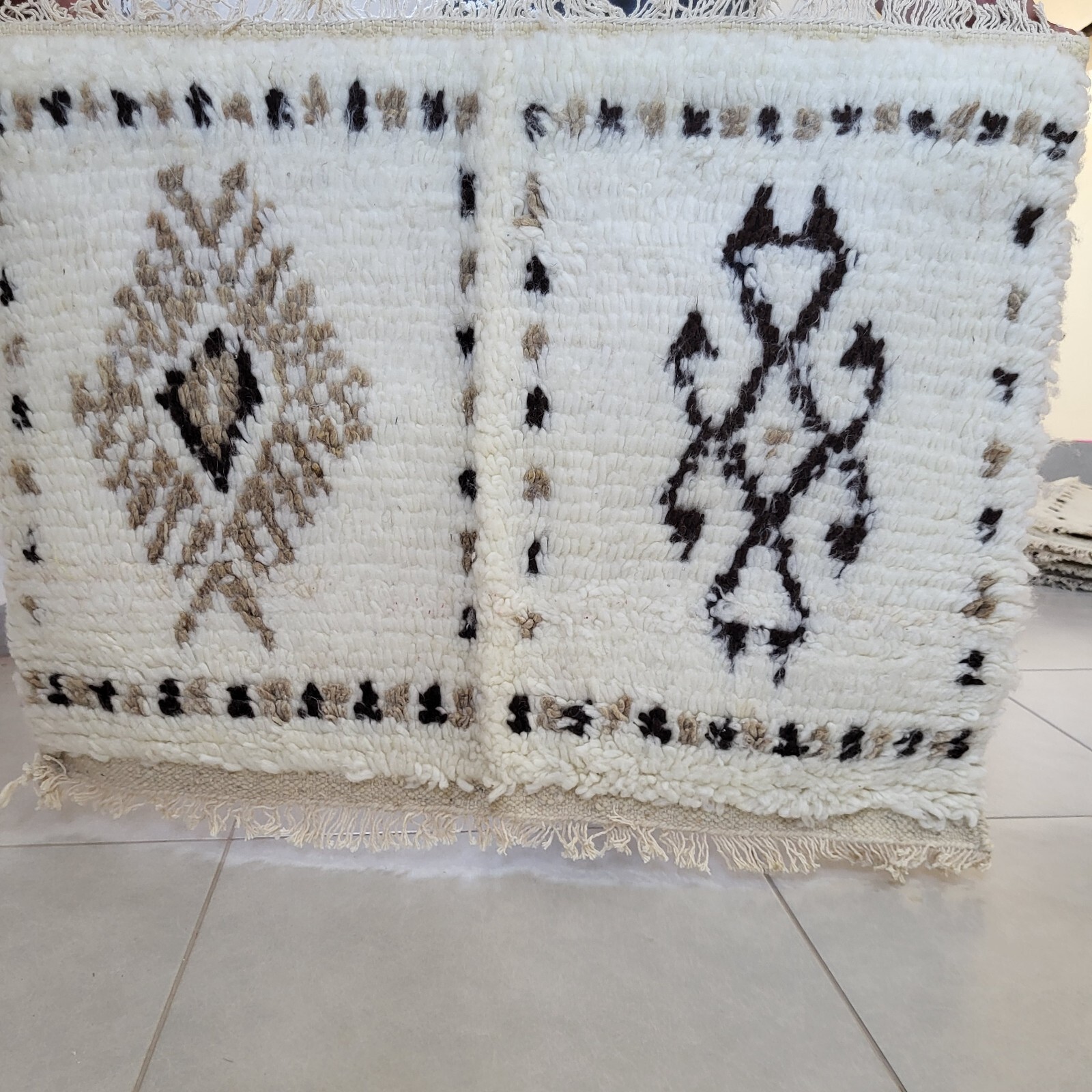 Old Handmade Moroccan Vintage Rug Kilim Geometric Carpet Wool Tribal Berber 3×2