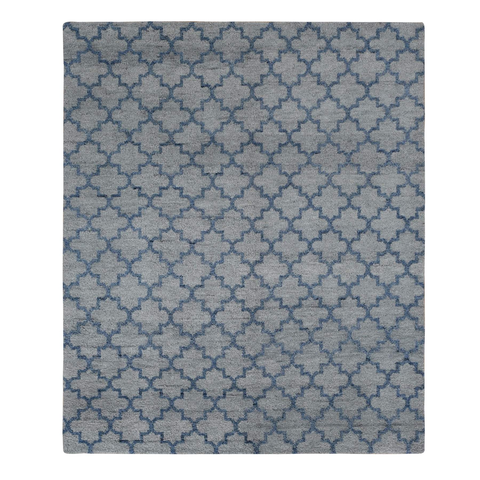 8’1″x9’9″ Gray Hand Knotted Moroccan Berber Design Pure Wool Oriental Rug R87025