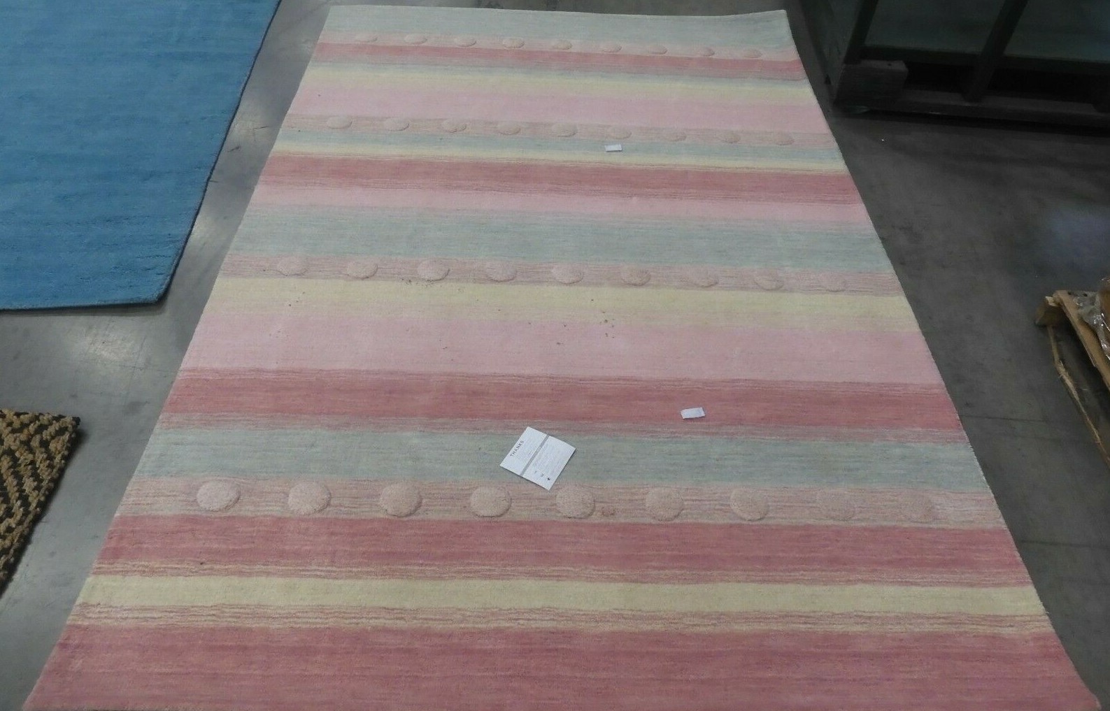 LIGHT BLUE / PINK 6′ X 9′ Stained Rug Reduced Price 1172610828 SFK801M-6