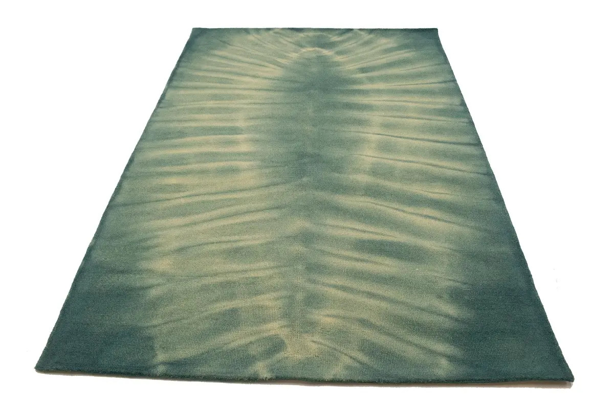 Green Tie-Dye Design Bedroom 5X8 Hand-Tufted Modern Rug Decor Carpet