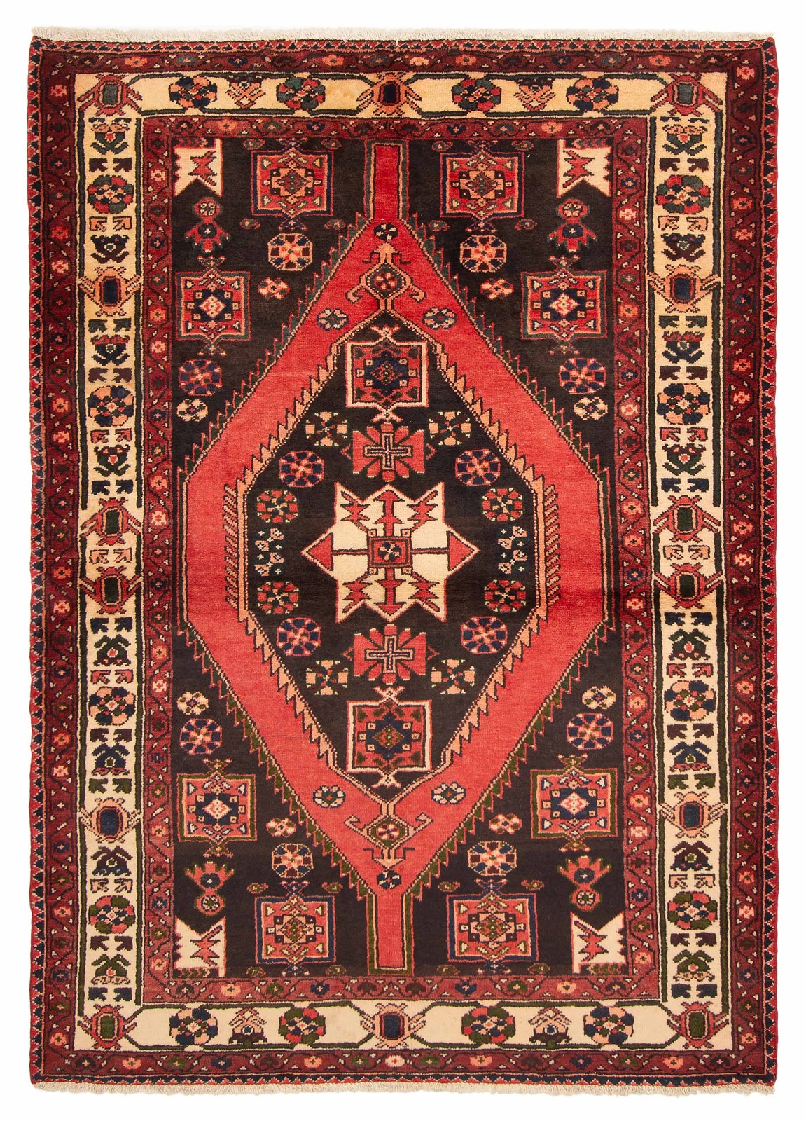 Vintage Traditional Hand-Knotted Area Rug 4’10” x 6’7″ Oriental Wool Carpet