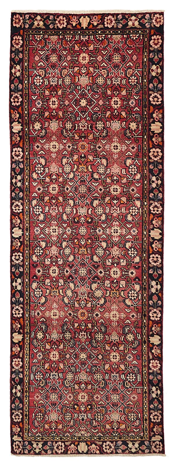 Vintage Hand-knotted Runner Rug 3’1″ x 9’5″ Traditional Oriental Wool Carpet