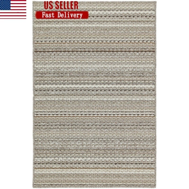 Carnival Stripe Indoor Area Rug Eco-Friendly Durable Stain Resistant Low Pile US