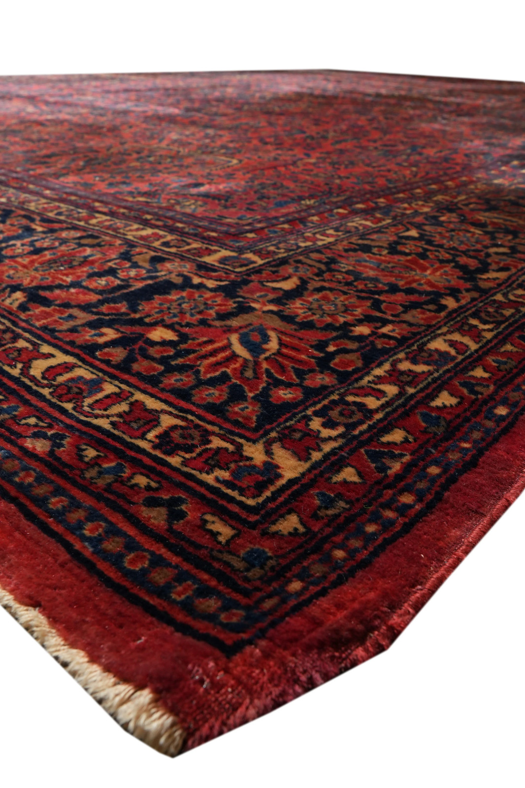10.8 x 16 Antique Kashaan Sarouuk Machester Wool Quality Rug 1930’s #F-4373