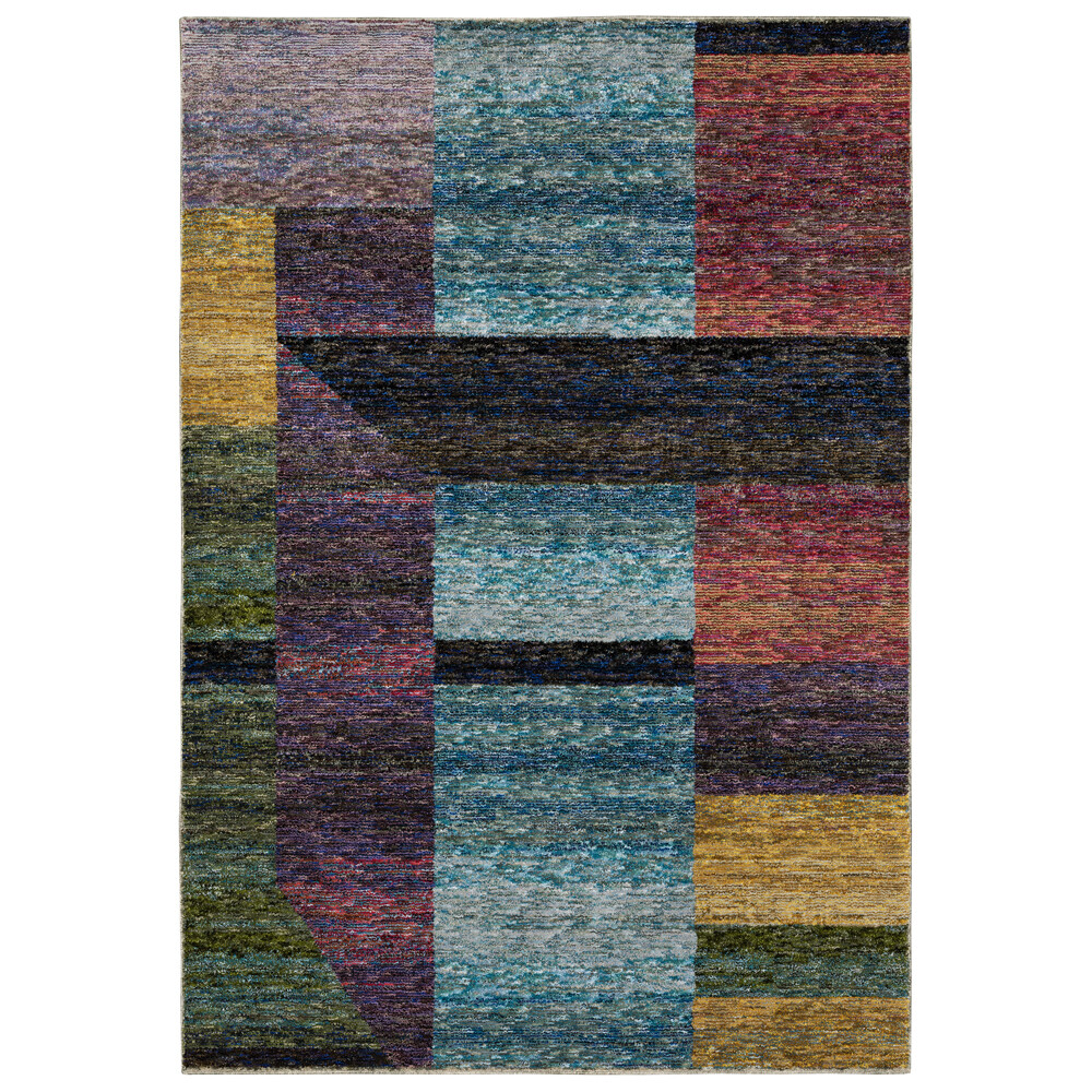 Multi-Color Cubism Angular Faded Vintage Geometric STR04 – Aprx 7′ 10″ x 10′ 10″