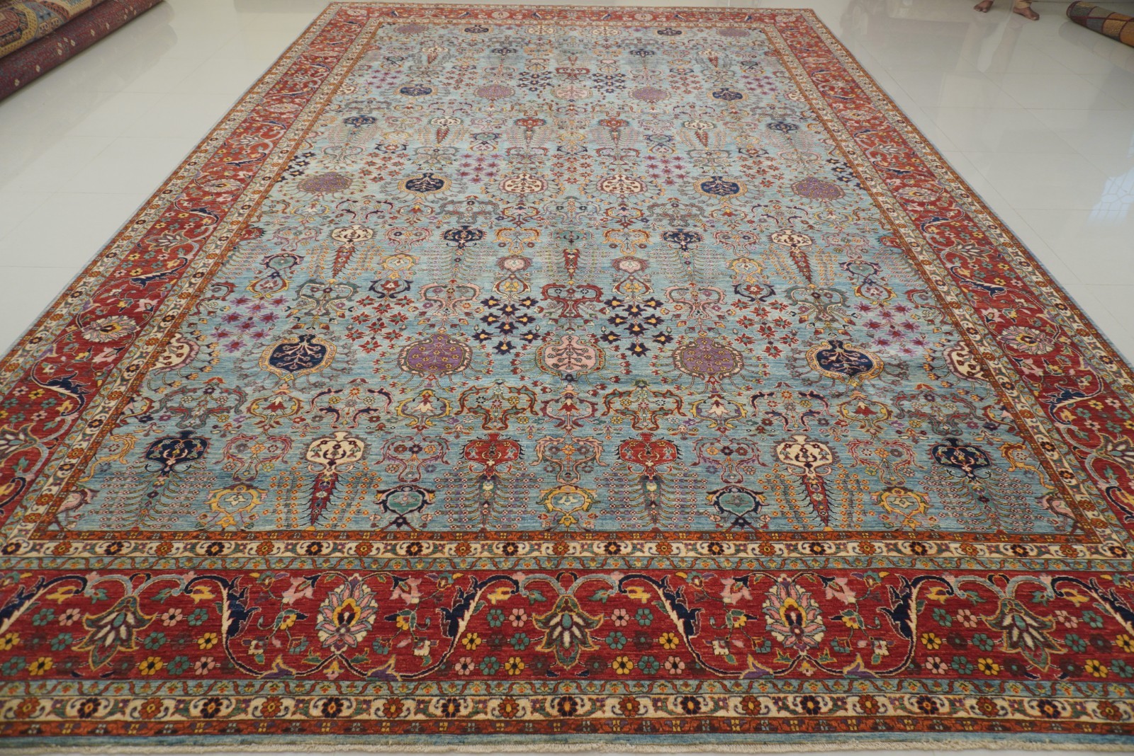 12×18 ft Blue Bidjar Afghan Fine Hand Knotted Wool Traditional Rug