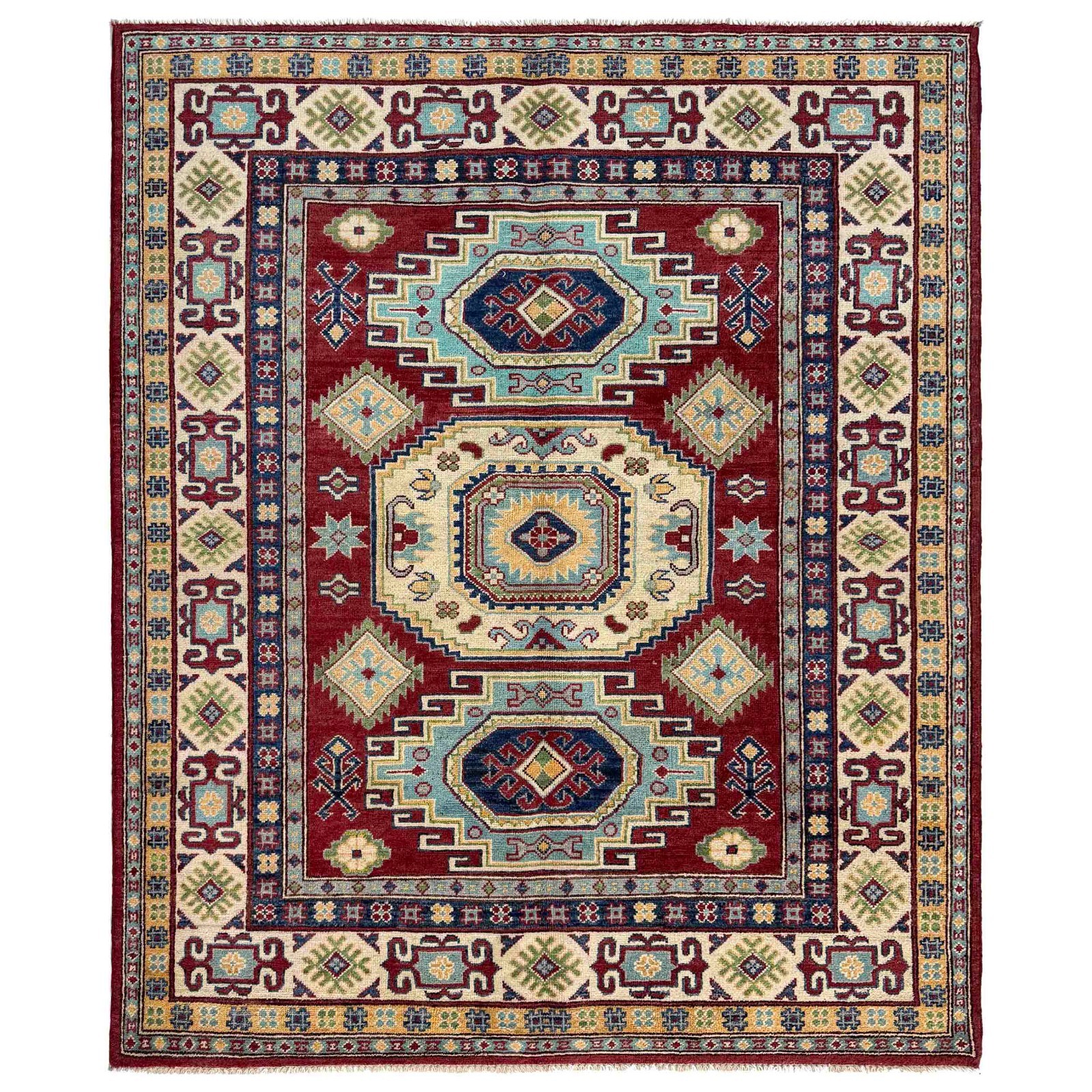 Tribal Afghan Hand Made Rugs 5’0x6’6 Ft Kazak Traditional Rooms Area Rug R37377