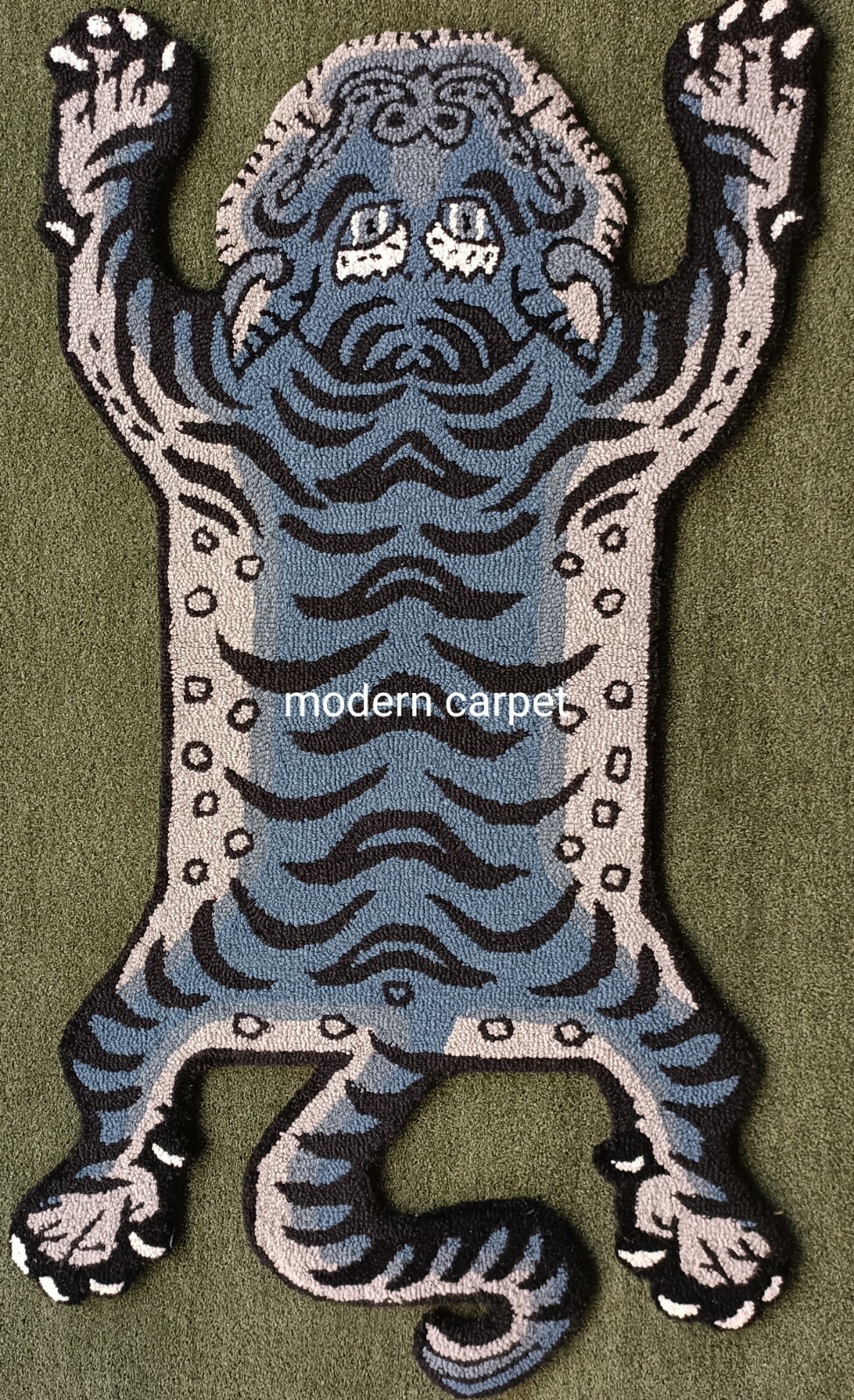 Tibetan Tiger Rugs 3×5 Feet Handmade 100% Woolen Hand Tufted For Home Decoration