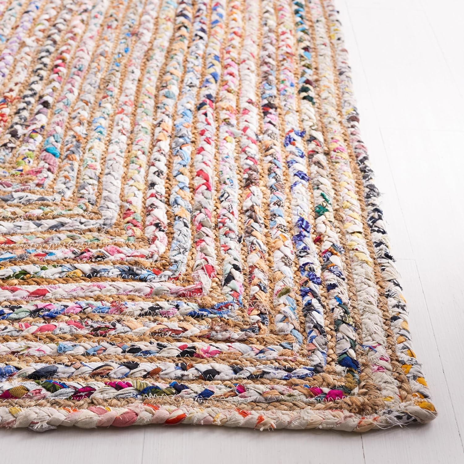 SAFAVIEH Cape Cod Collection Area Rug – 2’3″ x 4′, Beige & Multi, Handmade Jute