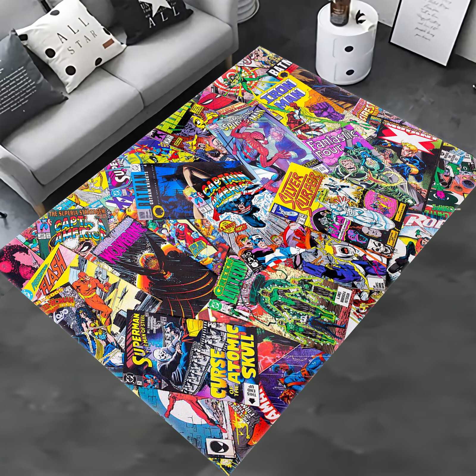 Superhero Rug, Spiderman Rug, Comic Books Rug, Comic Books Galore Rug