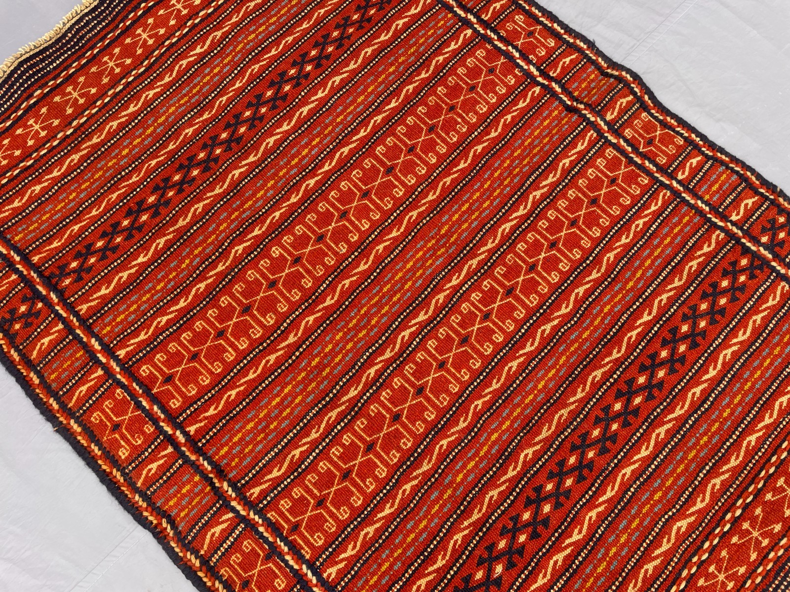 3’5 x 4’10 Ft Vintage Afghan Tribal Kilim Rug–Handmade Striped Flatweave Carpet
