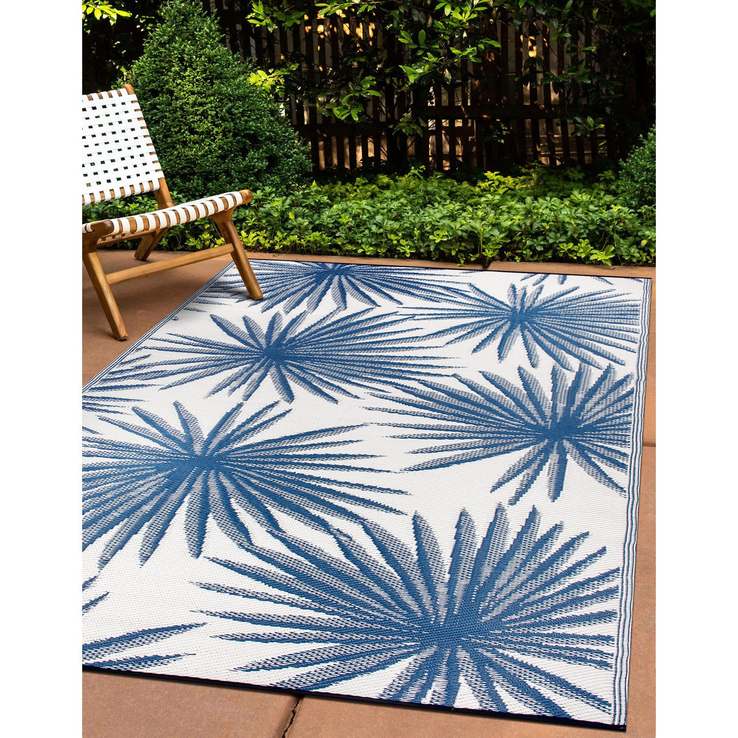 Rugshop Outdoor Rug 3×5 Floral Tropical Reversible Plastic Outdoor Patio Carpet