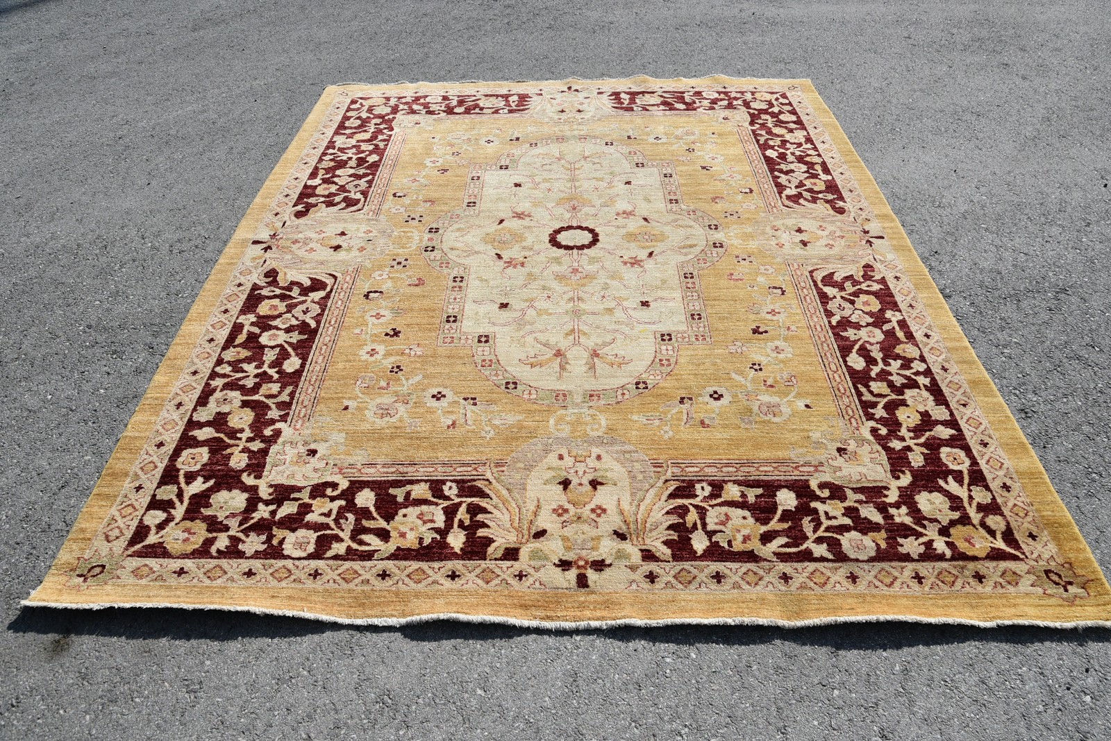 Turkish Rug Oversize Rug 7,8×9,7 ft, Vintage Beige Oriental Wool Rug