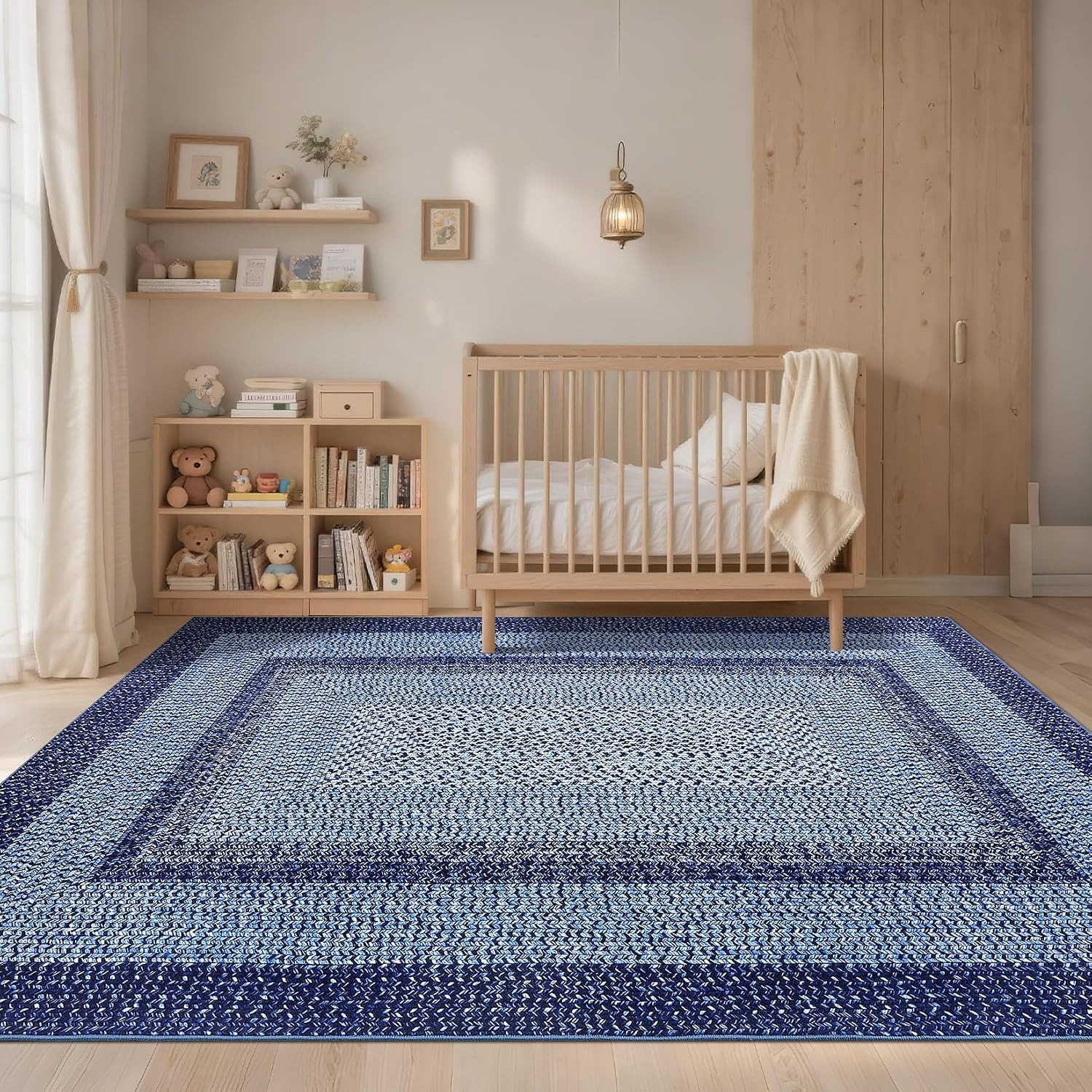 Printed Washable Area Rugs 5X7 Rug for Living Room Non Slip Modern Soft Area Rug