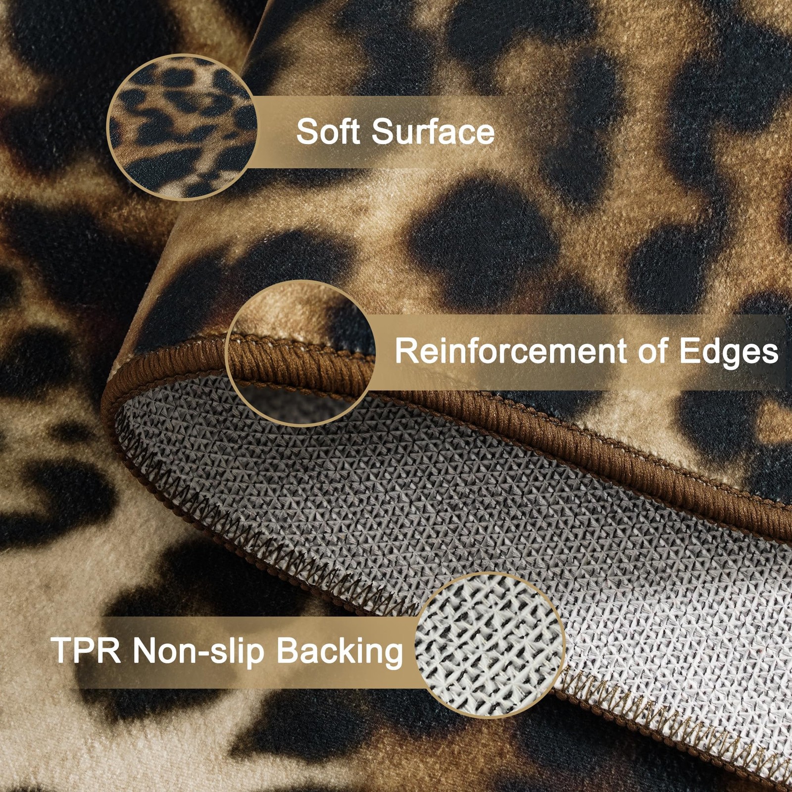 Foxmas Leopard Area Rugs For Living Room 6X9 Feet Machine Washable Cheetah