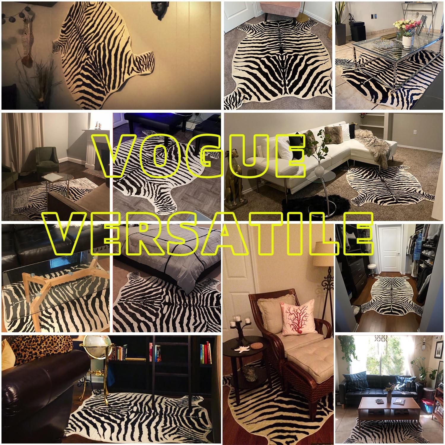 Area Rug Faux Zebra Print Rug 4.3×4.7 Feet Rug/Mat/Carpets for Home