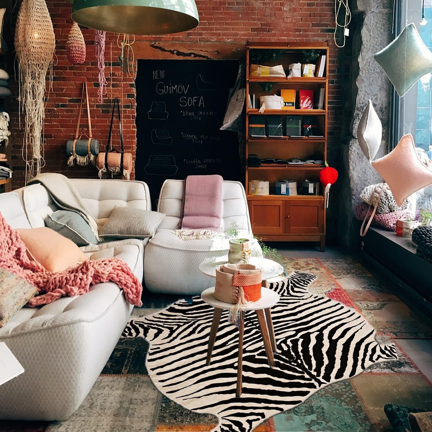 Area Rug Faux Zebra Print Rug 4.3×4.7 Feet Rug/Mat/Carpets for Home