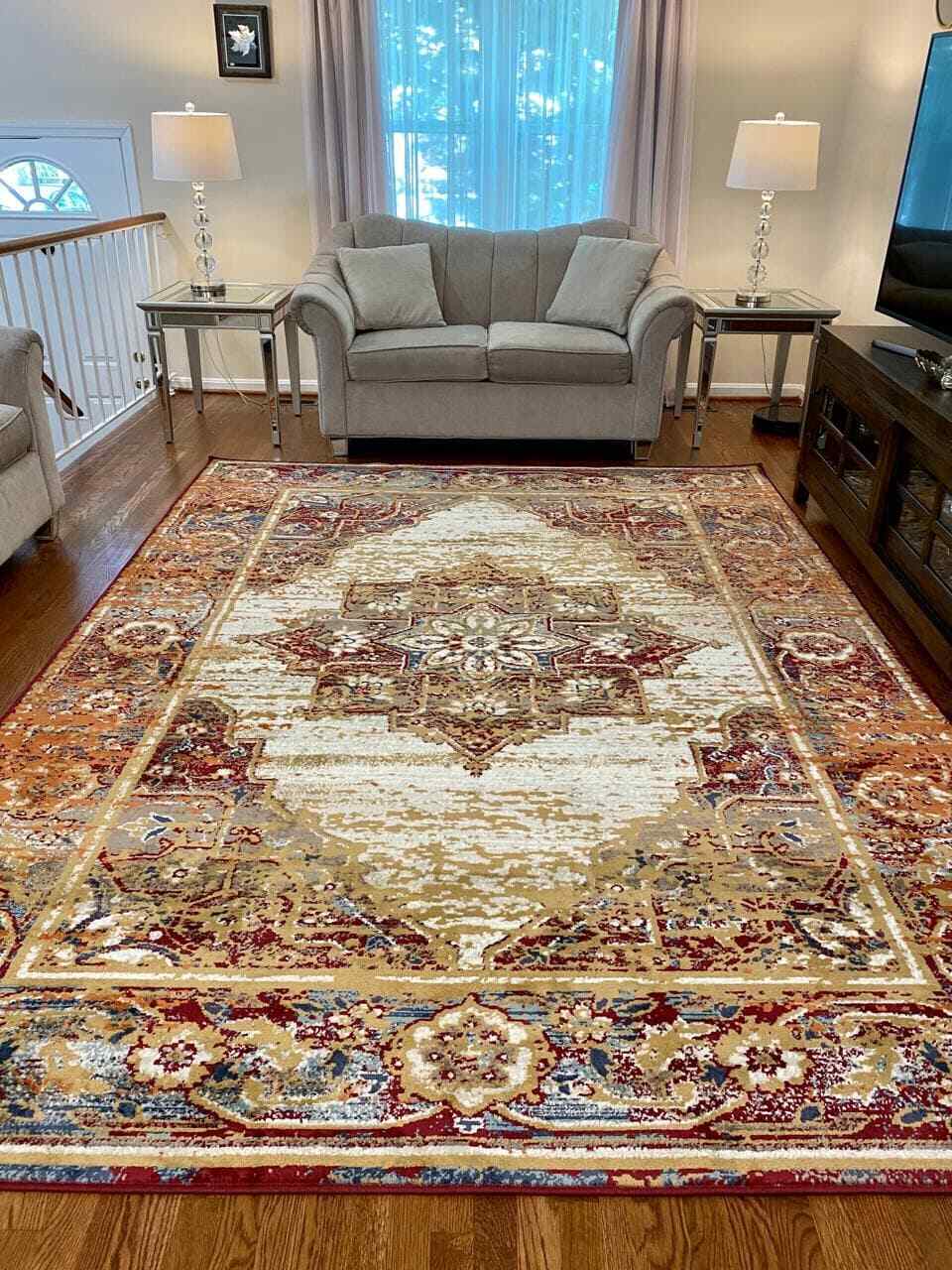 New Distressed pattern Area Rug Floor 8×11, 5×8 Carpets and 2×8 Runners