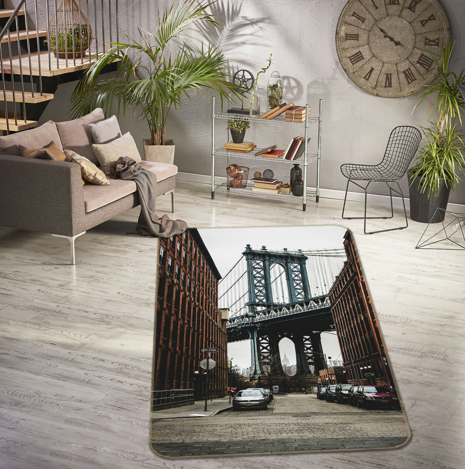 3D New York Bridge A190 Transport Game Non Slip Rug Mat Photo Carpet Zoe