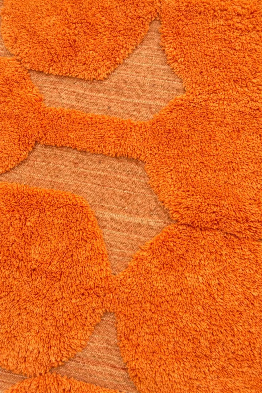 Handmade Orange Moroccan Rug, Soft and Plush Textured Rug, Bohemian Home Decor