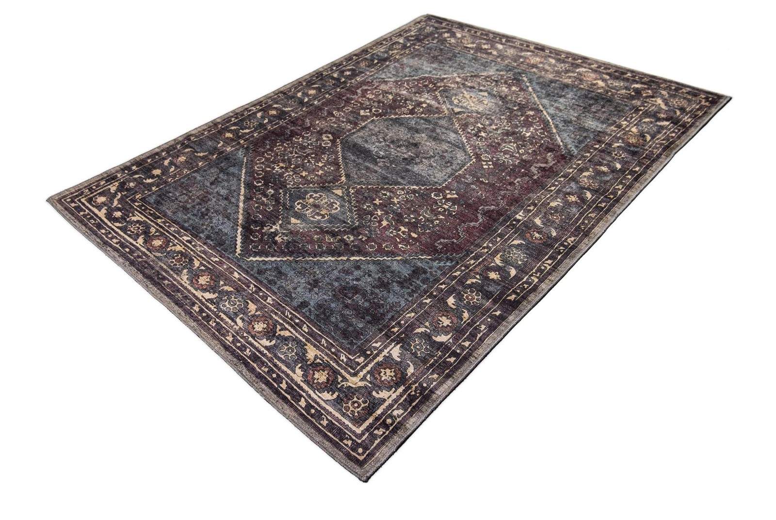 L’Baiet Irene Multi-Color Distressed Washable 2 ft. x 6 ft. Fabric Runner Rug