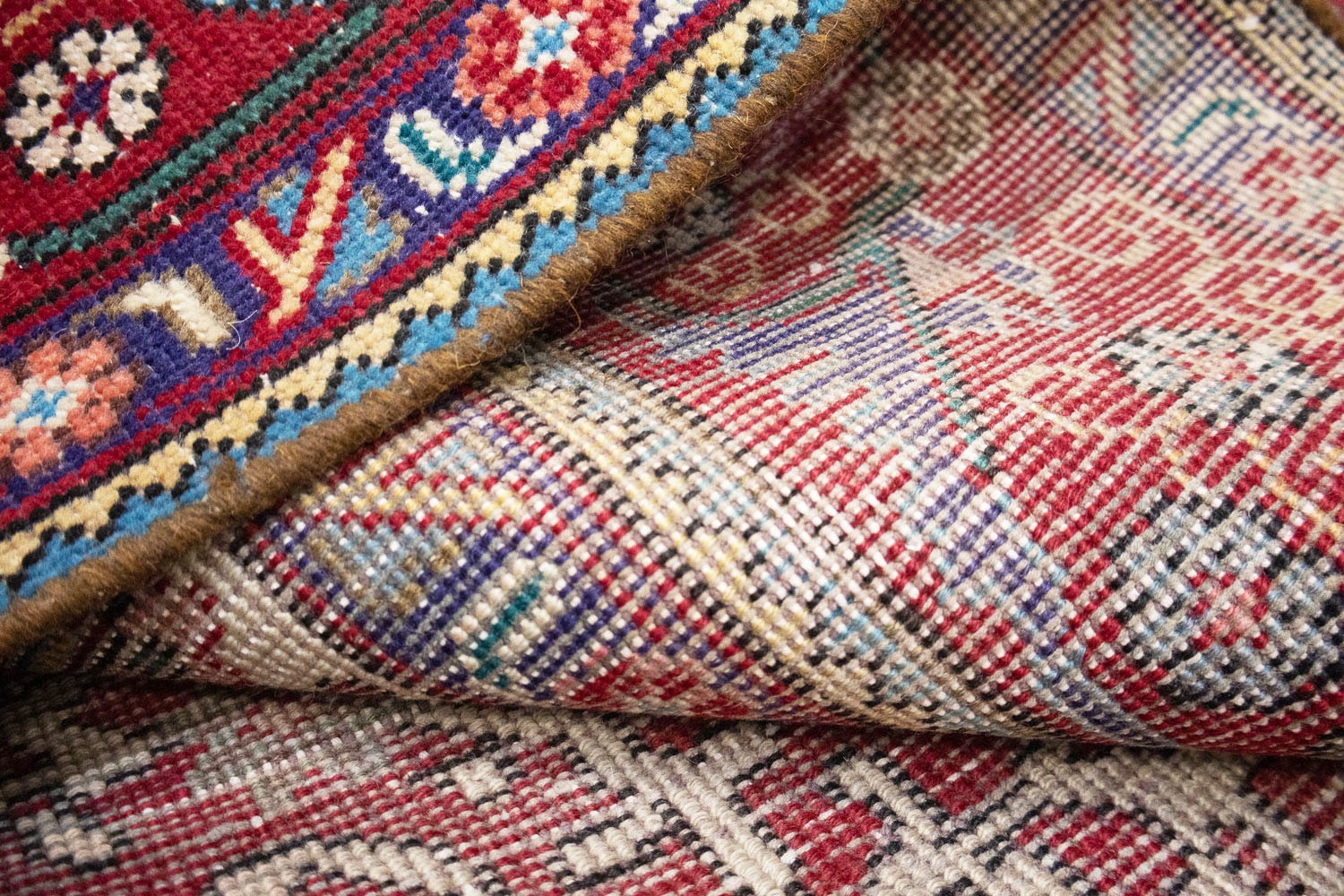 Semi-Antique Distressed Floral Oriental Wool Rug Home Decor Carpet 6’4×9’5 Ft