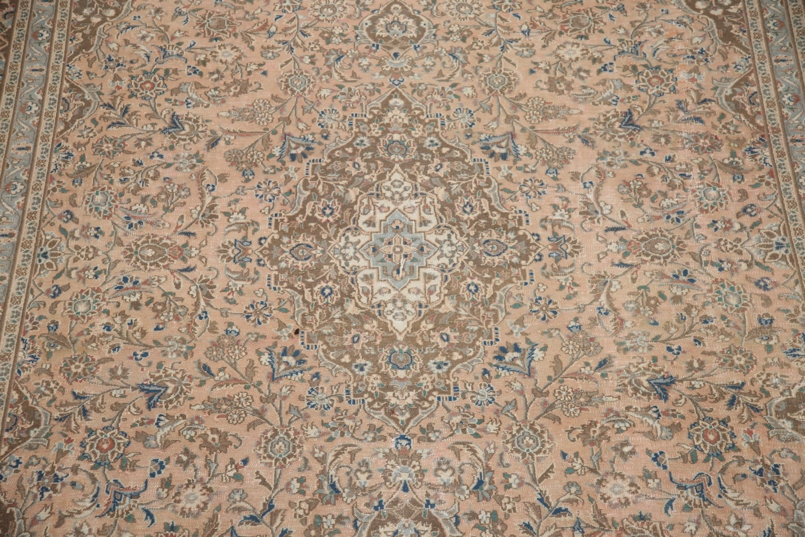 Floral Traditional Living Room Muted Rug 10×12 Handmade Wool Vintage Carpet