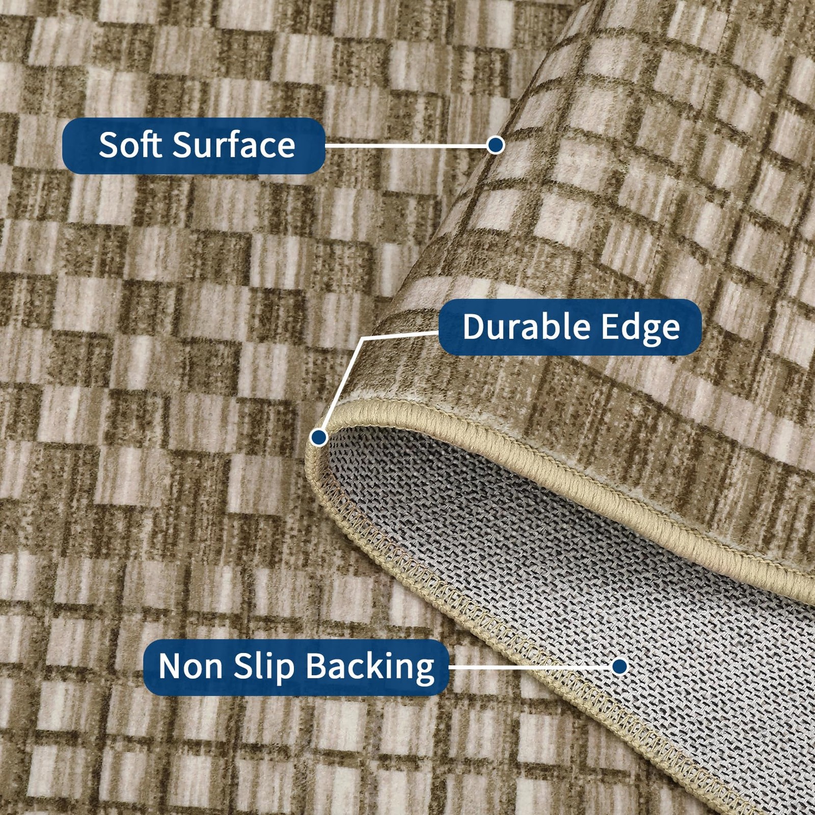 LUXLOOM Modern Rug 8×10 Area Rugs for Living Room Washable Bedroom Rug Geometric