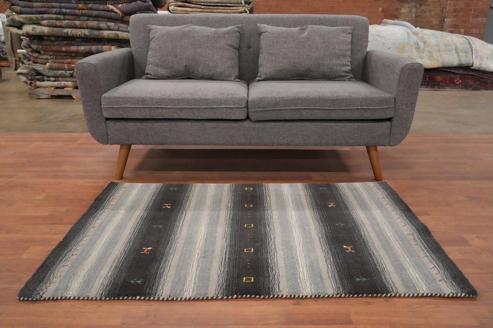 Nomadic Tribal Handmade Foyer Rug 3×5 with Subtle Geometric Patterns Carpet