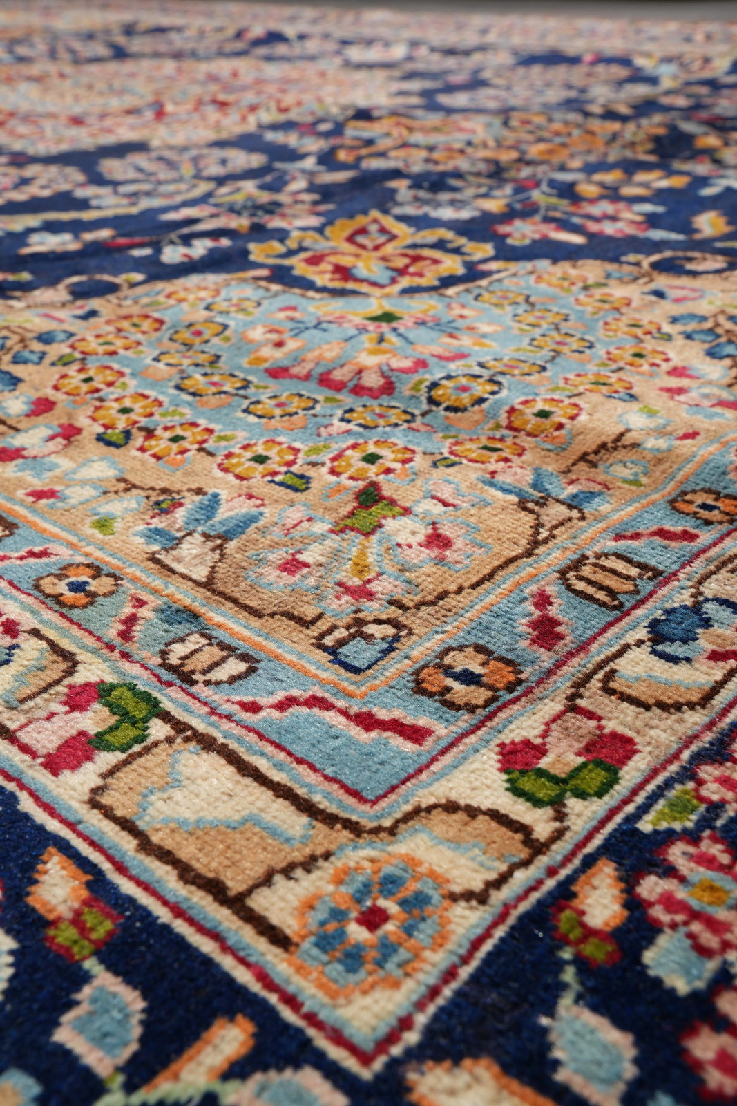 9 x 12 Perrsian Kermaan rug Dark Blue #F-4133