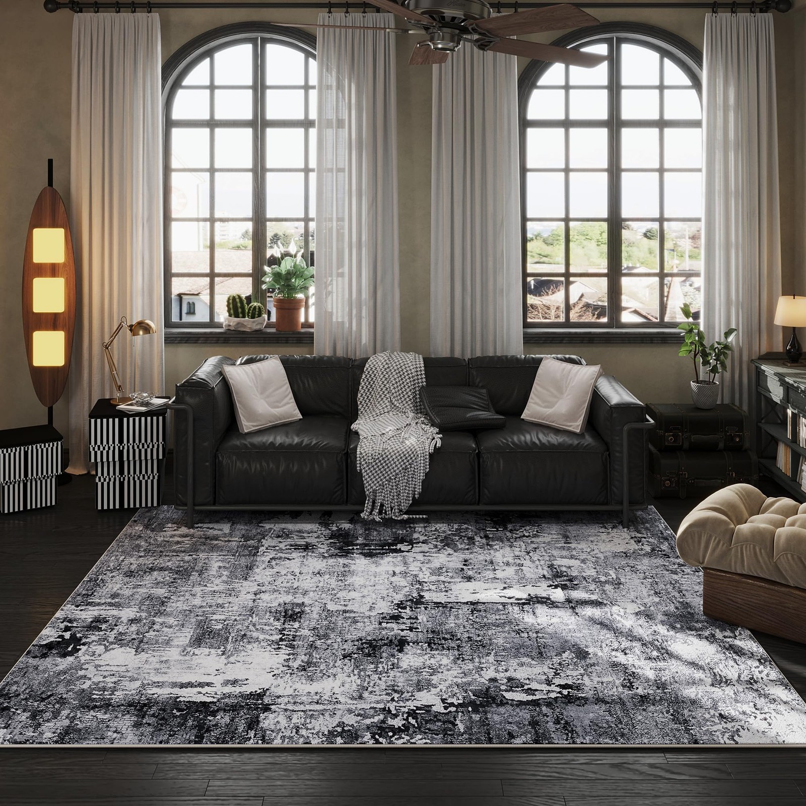 8×10 Area Rug Washable Boho Soft Non-Slip Non-Shedding Faux Wool 0.35” Thick
