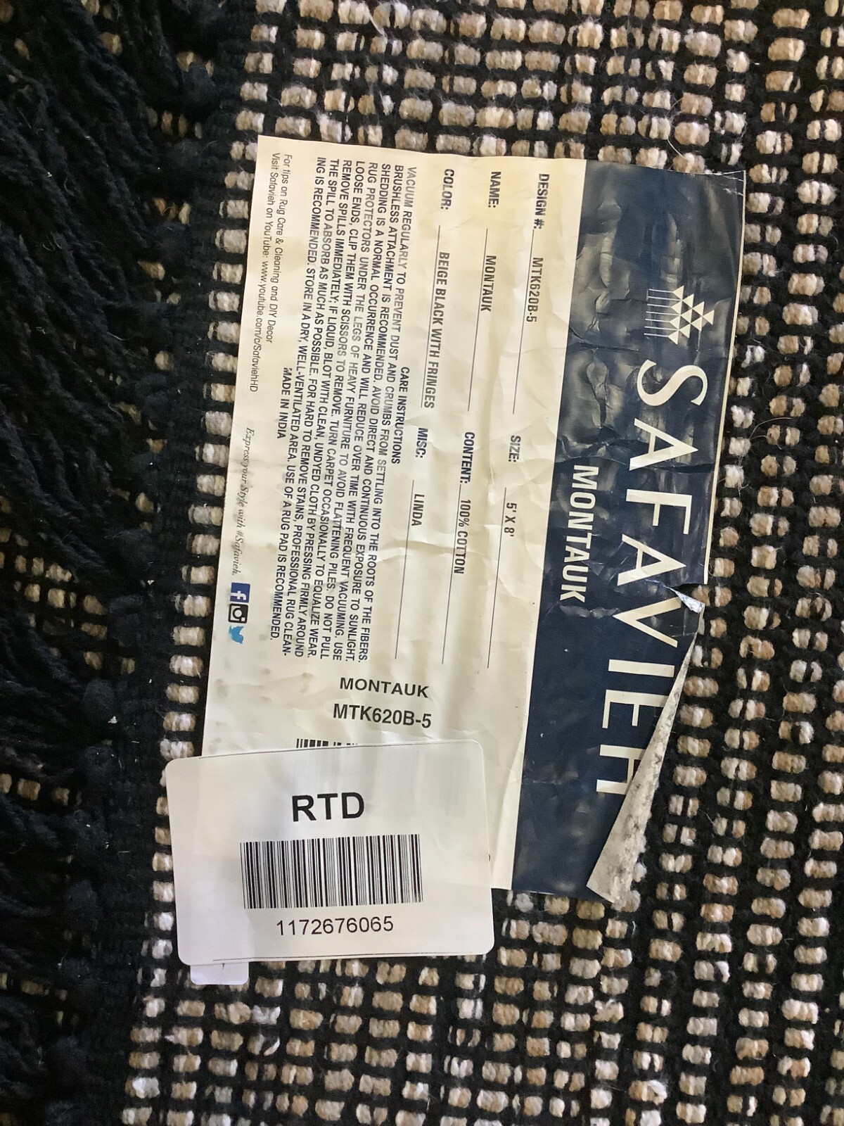 BEIGE / IVORY 5′-0″ x 8′-0″ Flaw in Rug, Reduced Price 1172676065 MTK620B-5