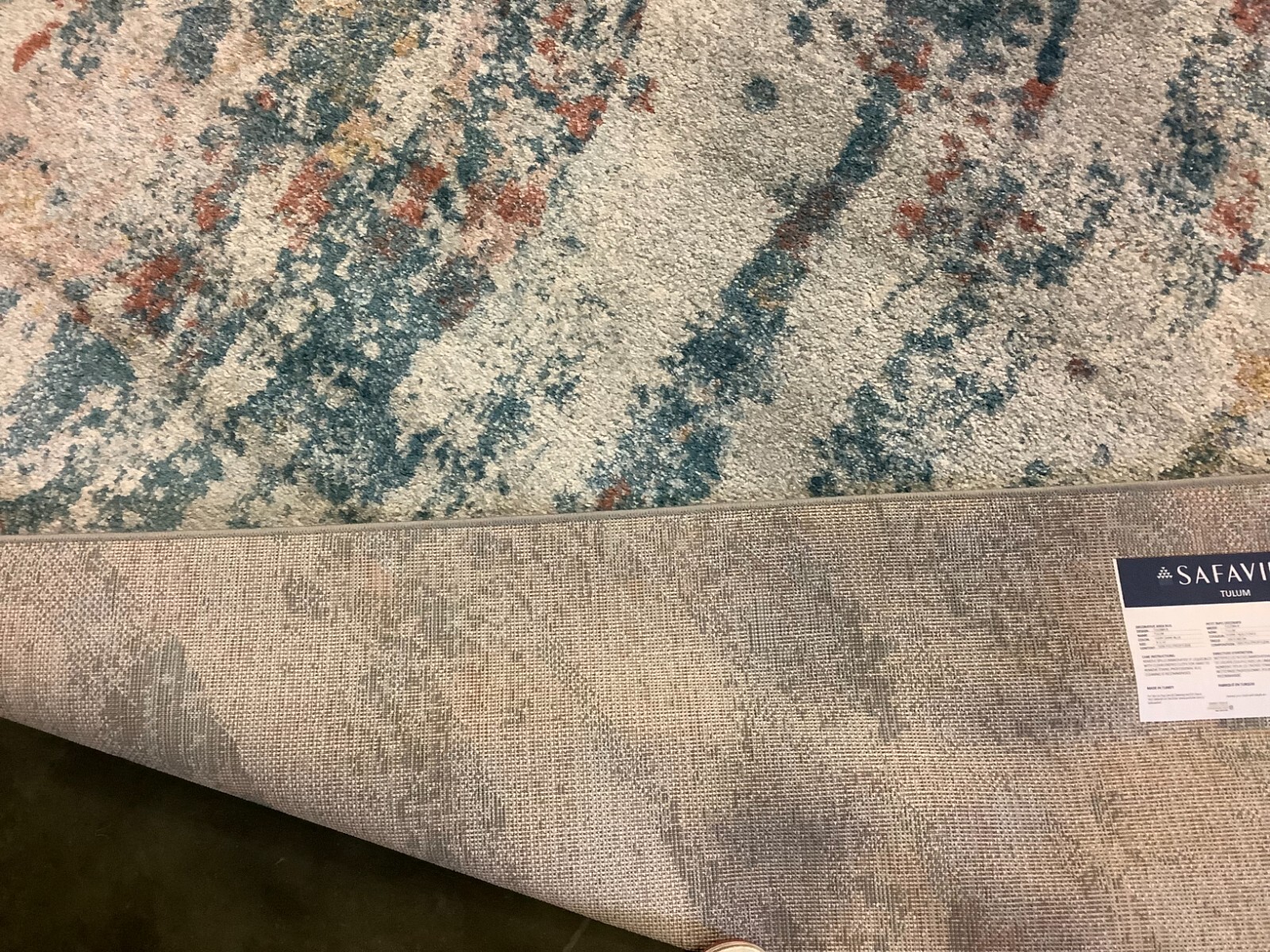 IVORY / DARK BLUE 8′-0″ x 10′-0″ Flaw in Rug, Reduced Price 1172676848 TUL236A-8