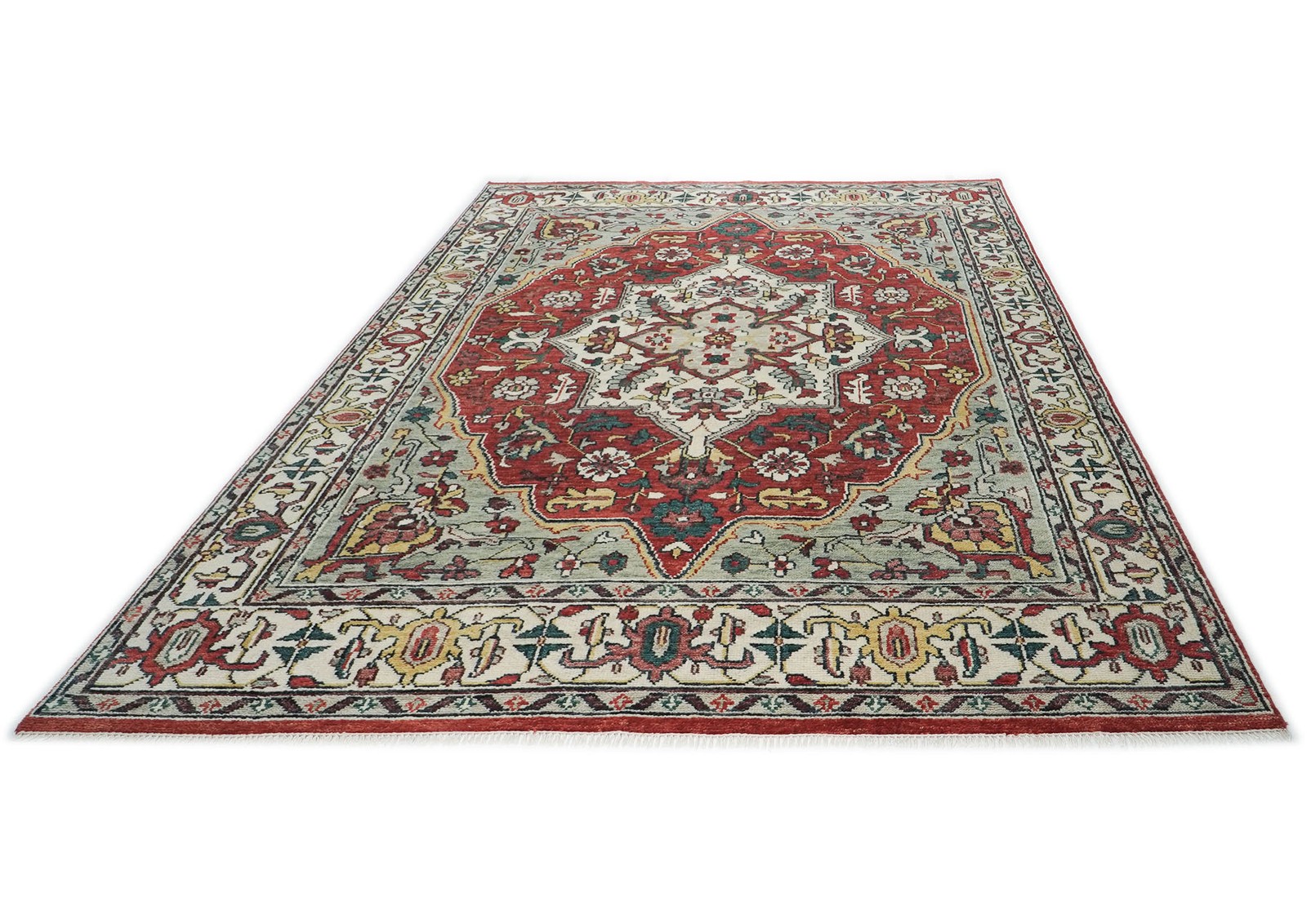9’8″x13’11” Hand Knotted Wool Rust Oushak Herizz Rug